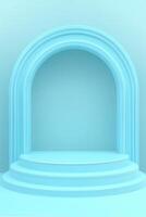 Light blue archway podium photo