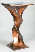 Modern copper twisted table photo
