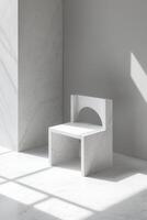 Modern marble chair in minimalist setting photo