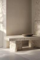 Modern, minimalist coffee table, natural stone photo