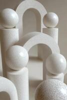 Abstract architectural forms in neutral tones photo