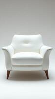 Stunning White Leather Armchair - Modern Design Furniture photo