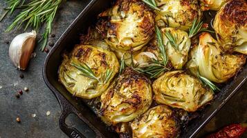 Garlic and Rosemary Roasted Cabbage photo