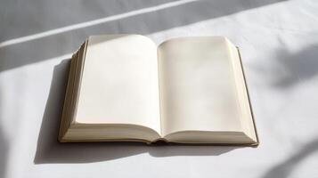 Open Book with Blank Pages - Minimalist Aesthetic Photography photo