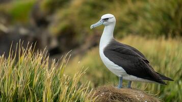 Majestic Albatross Perched on Nest - A Stunning Wildlife Encounter photo