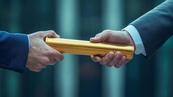 Business Collaboration Passing the Baton of Success photo