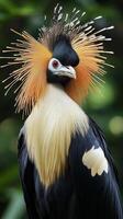 Magnificent Crane A Stunning Portrait of Avian Beauty photo