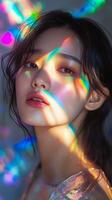 Radiant Woman in a Prismatic Light photo