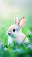 Adorable Baby Bunny in a Lush Green Meadow photo
