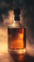Amber Liquid in a Glass Bottle - A Luxurious Drink photo
