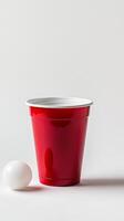 Red Plastic Cup and Ball for Party Games photo