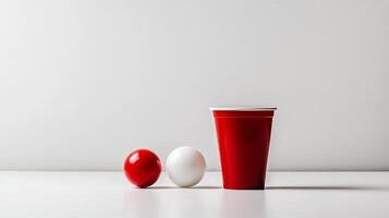 Red Cup and Balls Simple Party Design photo
