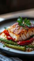 Scrumptious Baked Fish with Asparagus and Rice photo