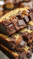 Chocolatey Delightful Bread Loaf with Melted Chocolate photo