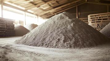 Massive Pile of Construction Material in Industrial Warehouse photo