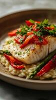 Scrumptious Fish Risotto with Roasted Peppers photo