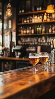 Cozy Bar with Amber Beer Glasses - A Perfect Evening Spot photo