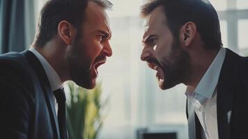 Two Men in Suits Confrontation - Intense Argument photo