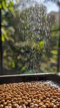 Soaking Seeds in Water for Sprouting A Nature's Growth Process photo