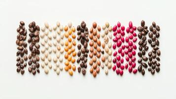 Colorful Seed Variety Pattern Arrangement photo