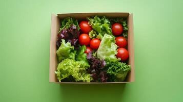 Delicious Fresh Salad in a Box - Healthy and Nutritious photo