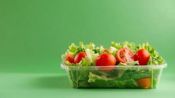 Fresh and Healthy Salad in a Plastic Container photo
