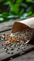 A Colorful Mix of Seeds, Grains, and Spices photo