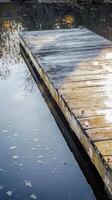 Serene Lakeside Dock Reflecting Tranquility photo