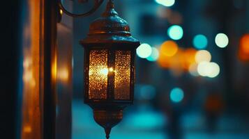Enchanted Night Lantern in the City photo