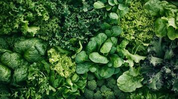 A Bountiful Array of Fresh, Vibrant Green Vegetables photo