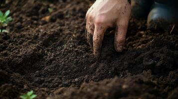 Close-up of fertile soil, perfect for planting photo
