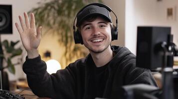 Happy Content Creator in a Modern Studio photo