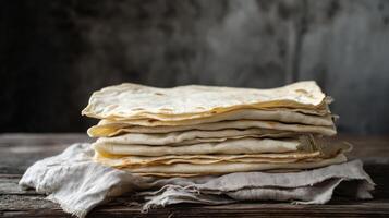 Stacked Tortillas - Freshly Baked Flatbread photo