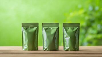 Elegant Green Packaging Design for Sustainable Products photo