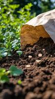 Planting Seeds in the Garden A Close-Up of Soil and Growth photo