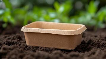 Recyclable Paper Container for Sustainable Planting photo