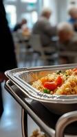 Delicious Meal Served to the Elderly photo