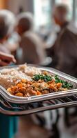 Nutritious Meal with Rice and Vegetables photo