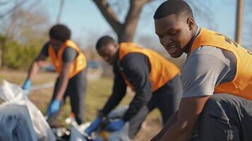 Community Volunteers Working Together to Clean Up photo