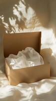 Elegant Gift Box with Soft Lighting and Natural Materials photo