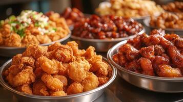 Delicious Fried Chicken and Shrimp Buffet photo