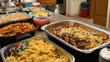 A Feast of Flavorful Dishes Delicious Buffet Spread photo