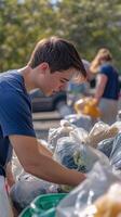 Teenager Volunteering at a Donation Center photo