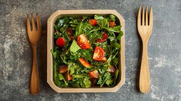 Fresh and Healthy Salad in a To-Go Box - A Perfect Lunch photo