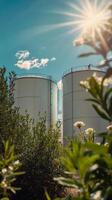 Industrial Storage Tanks Under Sunny Sky photo