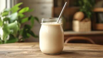 Creamy Smoothie in a Jar - Refreshing Healthy Drink photo