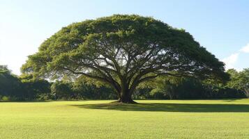 Majestic Tree in a Lush Green Field photo