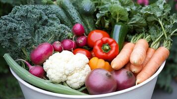 Vibrant Bounty of Fresh Seasonal Vegetables photo