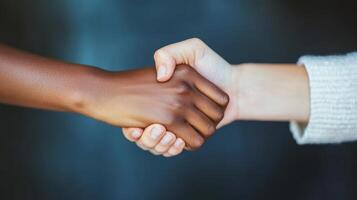 Diverse Hands in a Powerful Handshake Unity and Respect photo