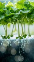 Hydroponic Greens A Close-up of Fresh, Vibrant Growth photo